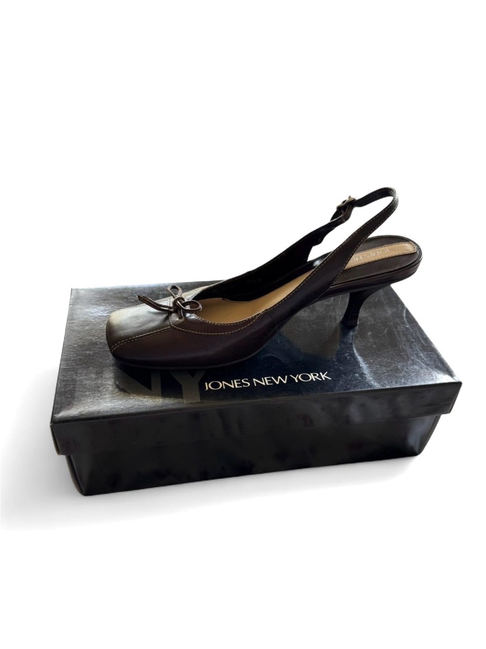 Rare Y2K Leather Slingback Kitten Heels 7.5